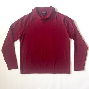 vintage Banana Republic red merino wool long sleeve collared sweater